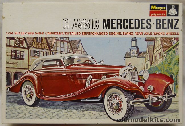 Monogram 1/24 Mercedes-Benz 1939 Supercharged 540-K Convertible, PC87-300 plastic model kit